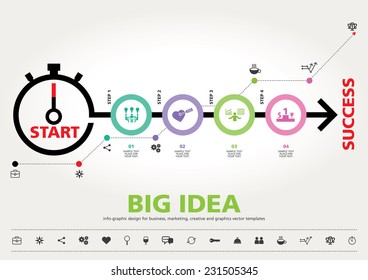 Time for Success, template modern info graphic design, for business template, marketing, creative templates and graphics vector