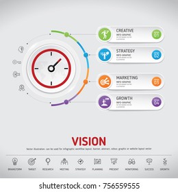 Time for Success, template modern info graphic design. Use for business, marketing, creative, web design, workflow and graphics. Vector, Background.