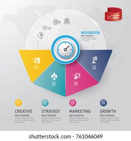 Time for Success, template modern info graphic design. Use for business, marketing, creative, web design, workflow and graphics. Vector, Background.