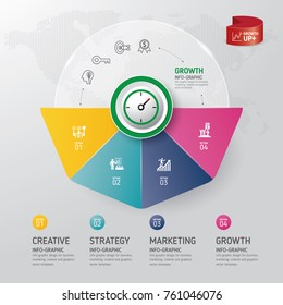 Time for Success, template modern info graphic design. Use for business, marketing, creative, web design, workflow and graphics. Vector, Background.