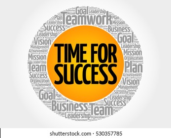 Time for Success word cloud collage, business concept background
