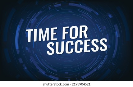 Time for success word concept vector illustration lines modern futuristic 3d style for landing page template ui web mobile app poster banner flyer background gift card coupon label wallpaper