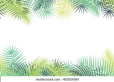 Time of summer vacation. Vector illustration of summer vacation background with palm trees.