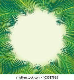 Time of summer vacation. Vector illustration of summer vacation background with palm trees.