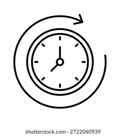 Time Switch Outline Icon Vector Illustration