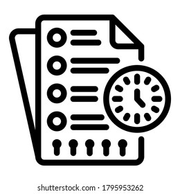 Icono del programa de tiempo. Símbolo de esquema de tiempo símbolo del vector para el diseño web aislado en fondo blanco