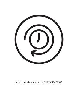 Time sync (Time and Date) icon outline vector. isolated on white background