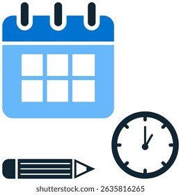 Time table icon vector for student planning, academic schedule, and lesson management. Ideal for school calendar, daily study goals, and classroom routine visuals.