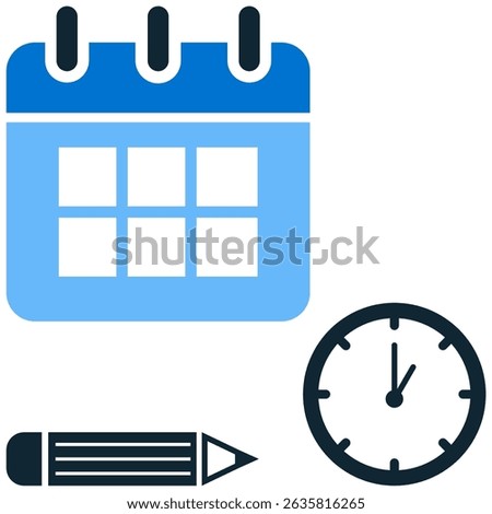 Time table icon vector for student planning, academic schedule, and lesson management. Ideal for school calendar, daily study goals, and classroom routine visuals.