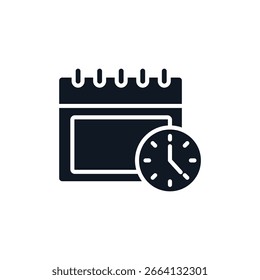 time table icons isolated on White Background. Flat style design
