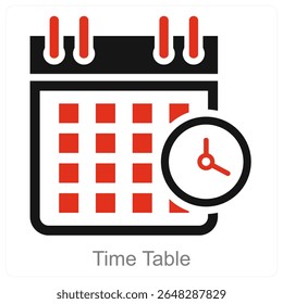 Time Table vector icon concept design
