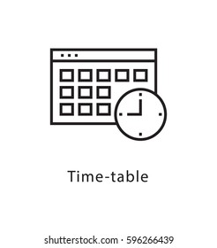 Time Table Vector Line Icon 