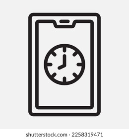 Time tablet icon in line style, use for website mobile app presentation