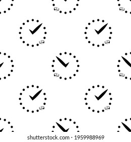 Time To Take Medication Icon Seamless Pattern, Medication Time Alert Vector Art Illustration