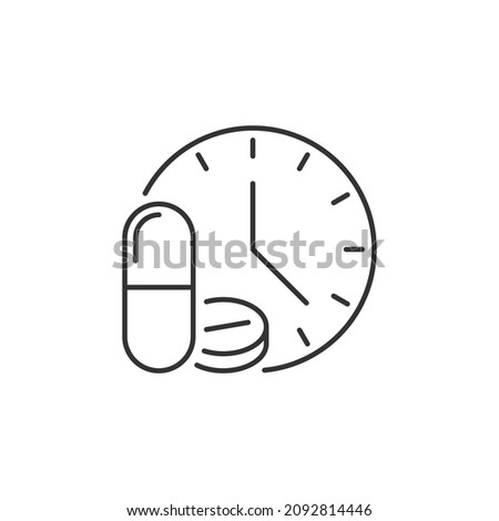 Time to take pills linear icon