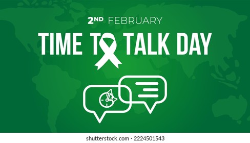 Time To Talk Day Background Illustration with Ribbon and Icons