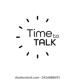 time to talk text on white background