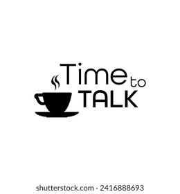 time to talk text on white background