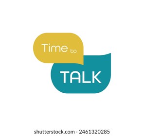 time to talk text on white background