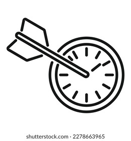 Time target icon outline vector. Work control. Timer watch