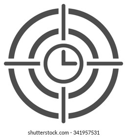 Time Target vector icon. Style is flat symbol, gray color, rounded angles, white background.