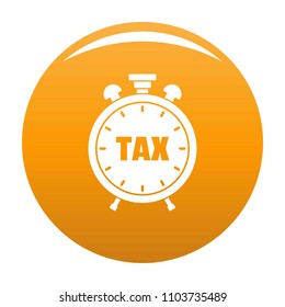 Time tax icon. Simple illustration of time tax vector icon for any design orange
