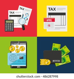 time tax payment icon vector illustration design