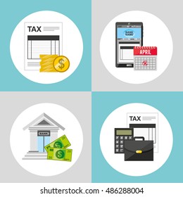time tax payment icon vector illustration design