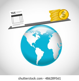 time tax payment icon vector illustration design