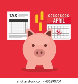 time tax payment icon vector illustration design