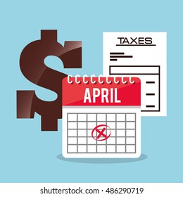 time tax payment icon vector illustration design