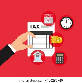 time tax payment icon vector illustration design