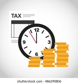 time tax payment icon vector illustration design