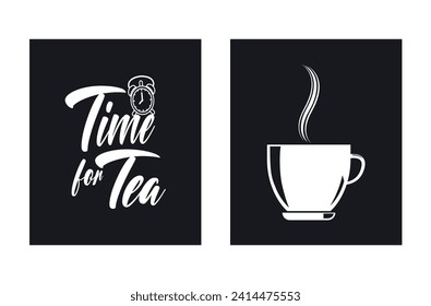 Es hora de tomar té. Vector de diseño para el té.