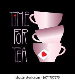 Time for Tea graphic for logo or party invitation
