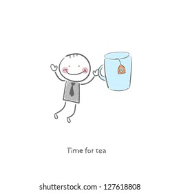 Time for tea. Illustration.