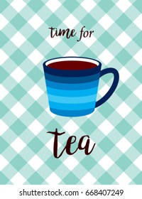 time for tea with tea mug graphic vector