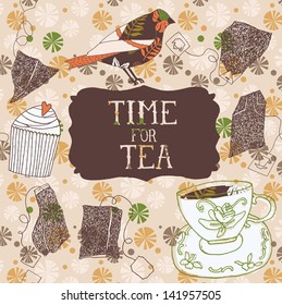 Time for tea print design