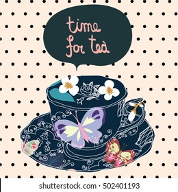 Time for tea vector illustration
