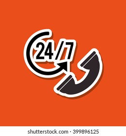 time and technical service  icon design, vector illustration
