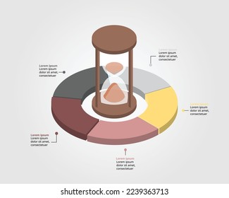 Time template for infographic for presentation for 5 element