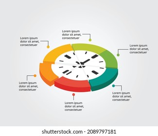 Time template for infographic for presentation for 6 element