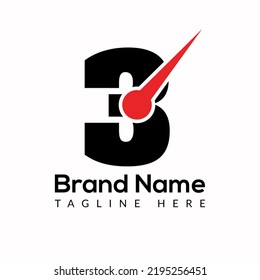 Time Template On 3 Letter. Fast And Time Logo Design Watch Concept