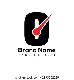 Time Template On O Letter. Fast And Time Logo Design Watch Concept