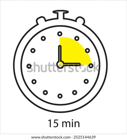 Time terms icon set. Hour 15 min half hour 30 mi