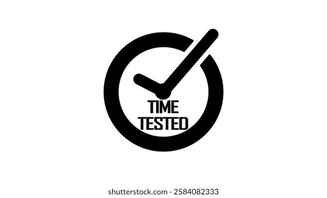 time tested, black isolated silhouette