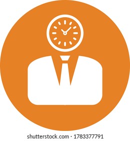 Icono de pensamiento del tiempo / color naranja