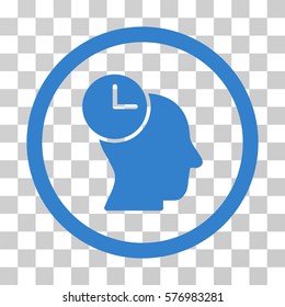 Time Thinking rounded icon. Vector illustration style is a flat iconic symbol inside a circle, cobalt color, transparent background. Designed for web and software interfaces.