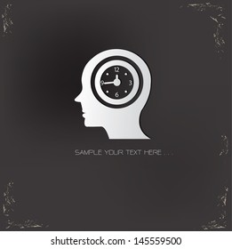 Time thinking  symbol,vector