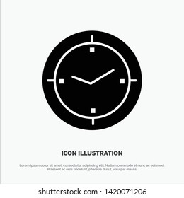 Time, Timer, Compass, Machine Solid Black Glyph Icon